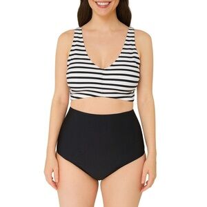 Cupshe Black and White Striped Bikini
